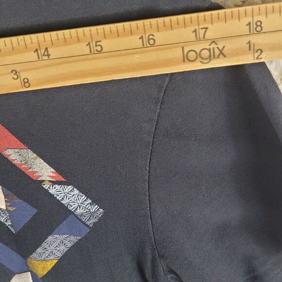 Armani Exchange T Shirt Women's Small Black Tribal Diamond Argyle Short‎ Sleeve - Picture 4 of 8